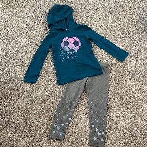 Carters soccer/hearts girls outfit